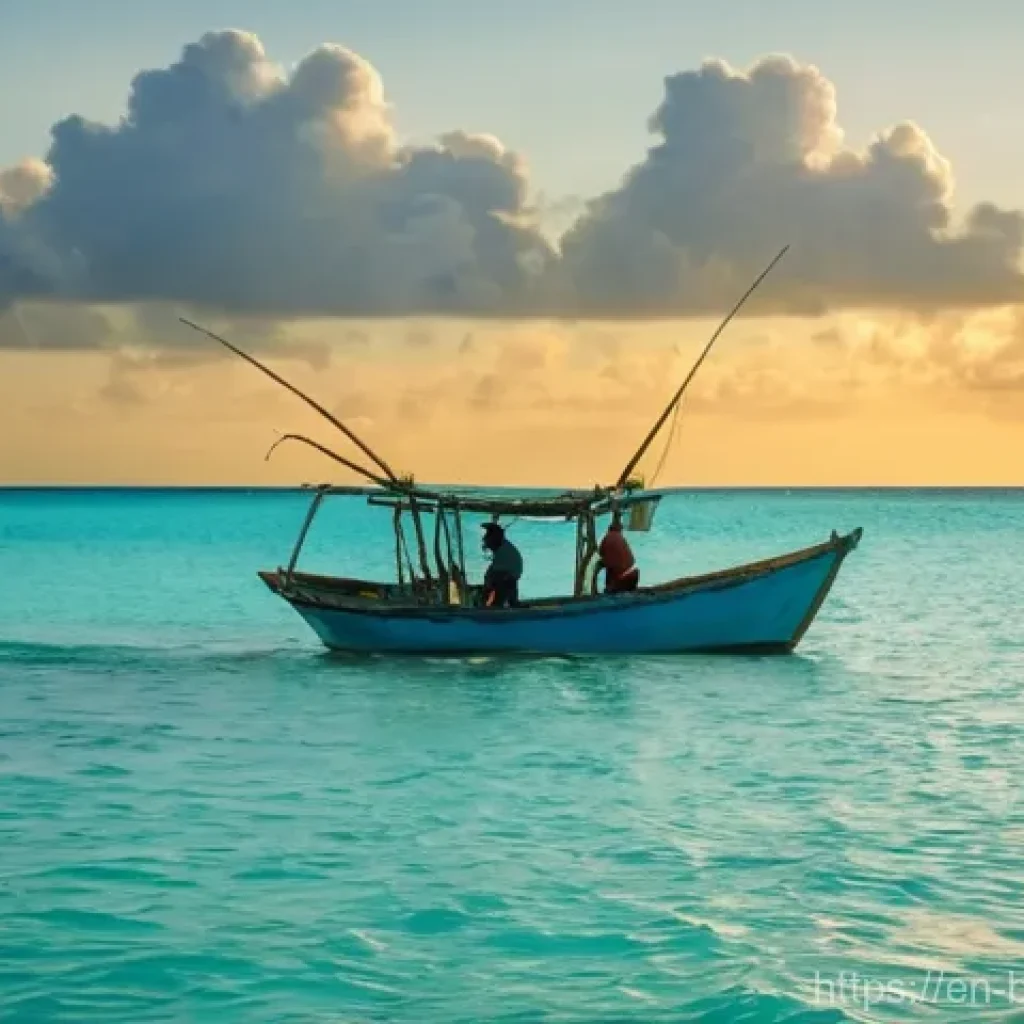 바하마와 쿠바의 관계 - **Prompt:** "Two seasoned Caribbean fishermen, one Bahamian and one Cuban, in their traditional smal...